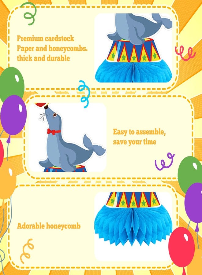 Weekgrat 12 Pcs Carnival Party Decorations Circus Theme Party Decorations Carnival Circus Honeycomb Table Centerpieces for Halloween Home Office Birthday Honeycomb Supplies Decor - Image 3